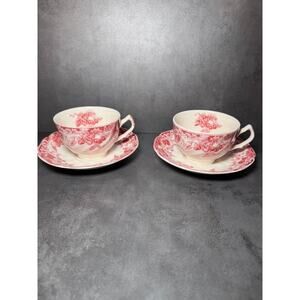 Johnson Bros STRAWBERRY FAIR Ironstone Cup & Saucer Set of 2